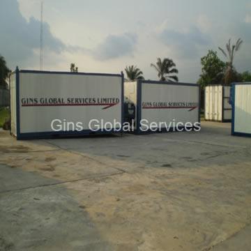 Branded GGSL container units staged at the operations yard