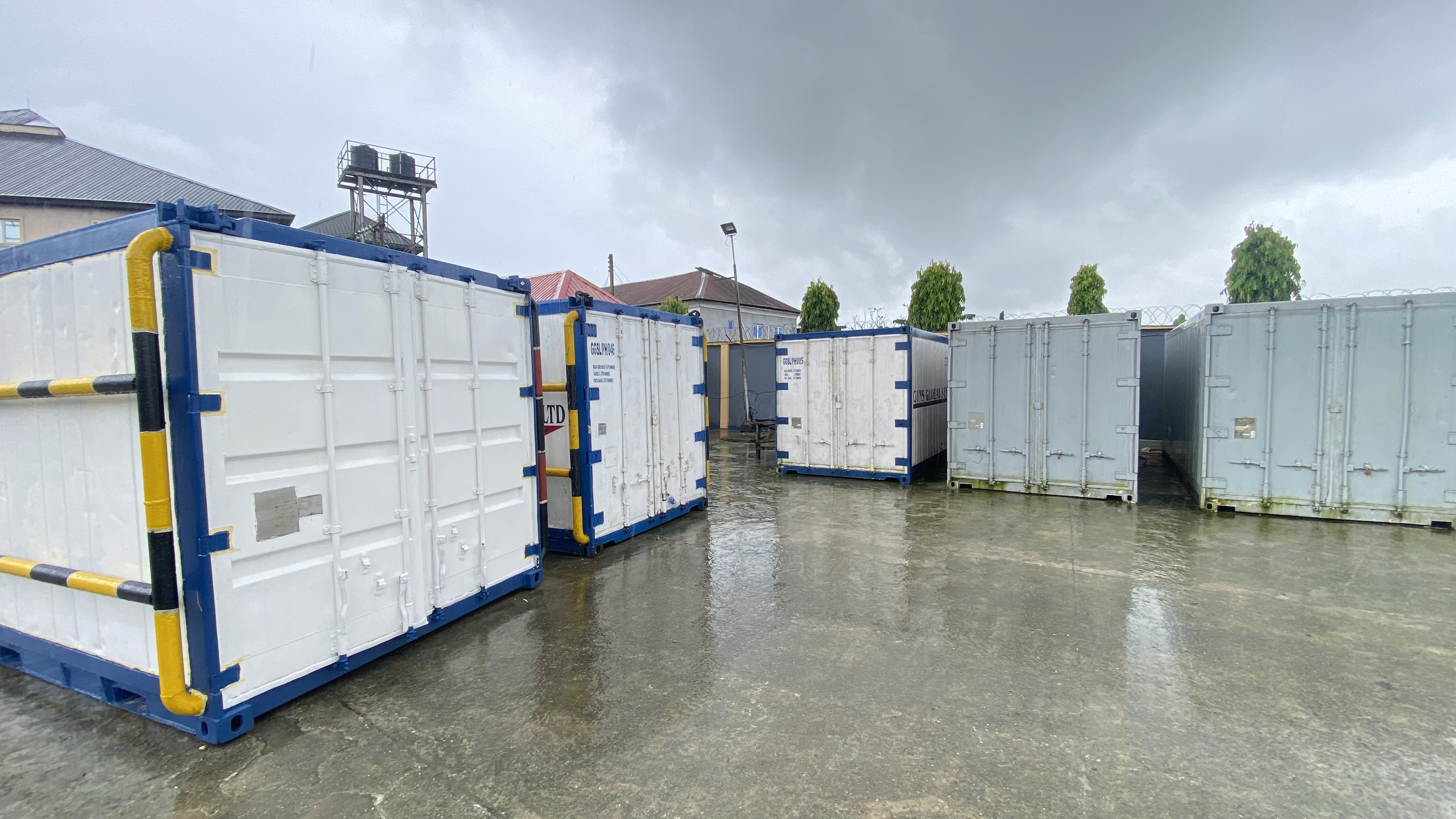 Branded GGSL reefer containers at the provisions yard