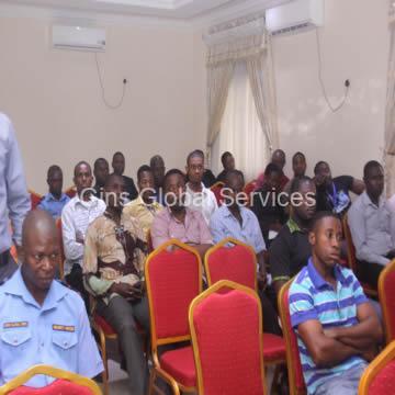 Staff briefing at the Gins Global Services conference room