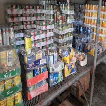 Canned goods and packaged provisions staged for rotation